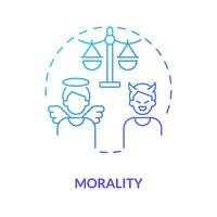 Morality blue gradient concept icon. Differentiation of proper and improper. Law and justice idea abstract idea thin line illustration. Isolated outline drawing vector