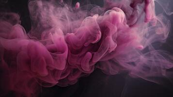 Swirling pink,magenta,purple fog on hazy dark background AI Generated photo