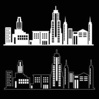 paisaje urbano con edificios en plano estilo vector ilustración.