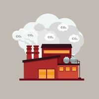 Toxic smoke from industrial factory floating in the air. Air pollution problem vector illustration.