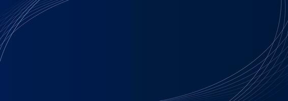 Abstract background with curve modern lines on dark blue background. Illustration horizontal template background banner. vector