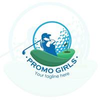 Promo grils creative logo design vector