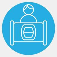 Icon voting booth. Indonesian general election elements. Icons in blue round style. Good for prints, posters, infographics, etc. vector