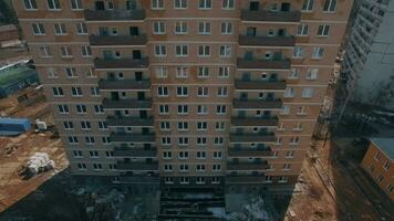 Aerial view of new block of flats built in suburbs, Russia video