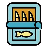 Canned fish icon vector flat