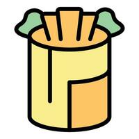 Spring roll box icon vector flat