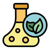 Bio flask icon vector flat