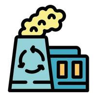 Reuse chemical factory icon vector flat