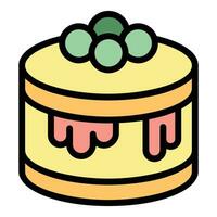 Cheese cake icon vector flat