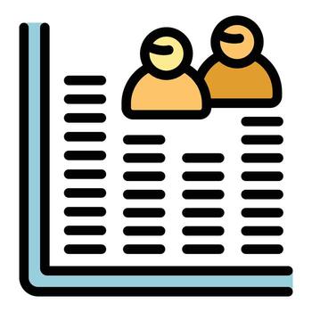 Population evolution chart icon vector flat