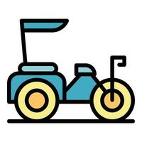 carro bicicleta icono vector plano