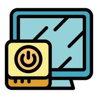 Smart box control icon vector flat