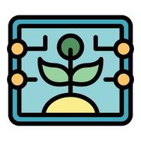 Sensor flower icon vector flat