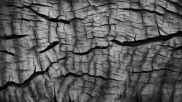 Detailed Texture of Tree Bark in Monochrome with an Organic Feel, Ideal for Environmental Campaigns AI Generative photo