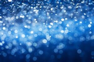 Serene Night Sky with White Starry Bokeh on a Deep Blue Background, Ideal for Advertisements photo