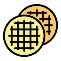 Waffle biscuit icon vector flat
