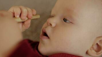 Baby playing on the carpet video