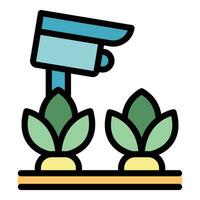 Video plant security icon vector flat