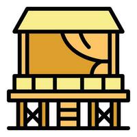 Summer cabin icon vector flat