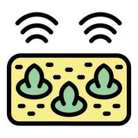 Sensor plant garden icon vector flat