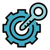 Success key icon vector flat