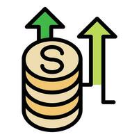 Business money grow icon vector flat