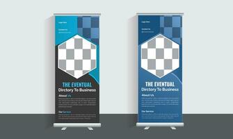 Business Roll Up Banner stand. Presentation concept. Abstract modern roll up background. Vertical roll up template billboard, banner stand or flag design layout. Poster for conference, forum, shop vector