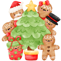 pain d'épice, Noël biscuit, biscuits, illustration aquarelle png