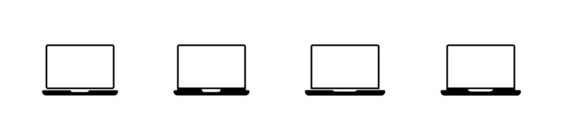 Laptop icon vector with blank screen.