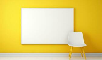 white board on yellow background photo