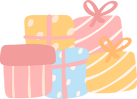 linda cumpleaños gif caja apilado garabatear plano diseño ilustración png