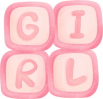 mignonne bébé douche fille rose cube jouets png