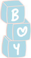 baby shower boy blue cube toy png