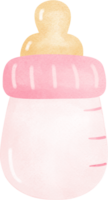 schattig baby douche meisje roze melk fles png