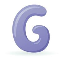 Vector isolated cartoon letter G of the English alphabet.