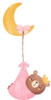 Baby shower bear girl png