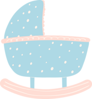 baby shower boy blue baby cot png