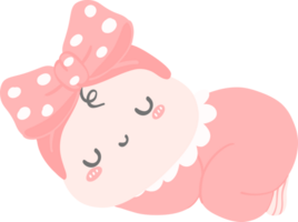 Cute baby girl happy sleeping png