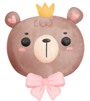 bebé ducha oso, linda osito de peluche oso niña cara png