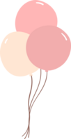 carino compleanno palloncini mazzo scarabocchio piatto design illustrazione png