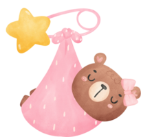 Baby shower bear girl png