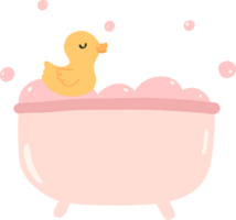 Cute baby shower girl, pink bathtub nursery decoration png