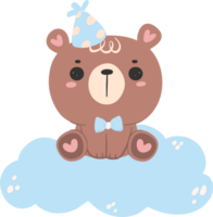 bambino doccia orso ragazzo su nube png