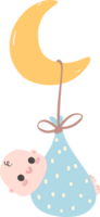 Baby Dusche Junge, Neugeborene Baby im Decke mit Halbmond png
