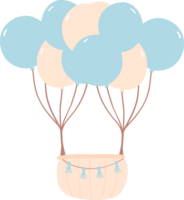 bébé douche garçon bleu chaud air ballon png