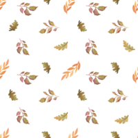 coloré l'automne feuilles sans couture modèle sur transparent Contexte. aquarelle floral ornement pour emballage papier, tissus, emballage cadeaux, autocollants, enregistrer, rubans. Couper en dehors conception élément png