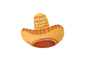 Aquarell Hand Zeichnung Sombrero Hut isoliert auf transparent Hintergrund. Mexiko traditionell Kultur, Mexikaner National Kopfschmuck. Western Zubehör, süß Clip Art Elemente ausgeschnitten. cinco de Mayo png