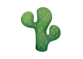 cut out Cute green Mexican cactus. Hand drawn botanical illustration isolated on transparent background. Succulent clipart for scrapbooking, cards, prints about nature and deserts png