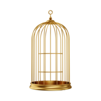 Golden Birdcage AI Generative png