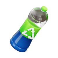 amigo do ambiente reciclar garrafa verde colori 3d ícone para meio Ambiente ecologia ai generativo png